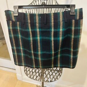 Ralph Lauren Black and Green Plaid Mini Skirt